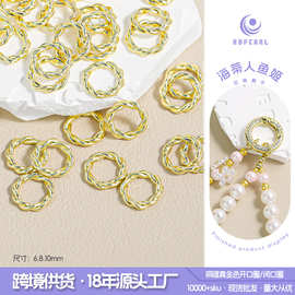 【50-200颗装】真金色高保色闭口圈开口圈圆形麻花圈diy饰品连接