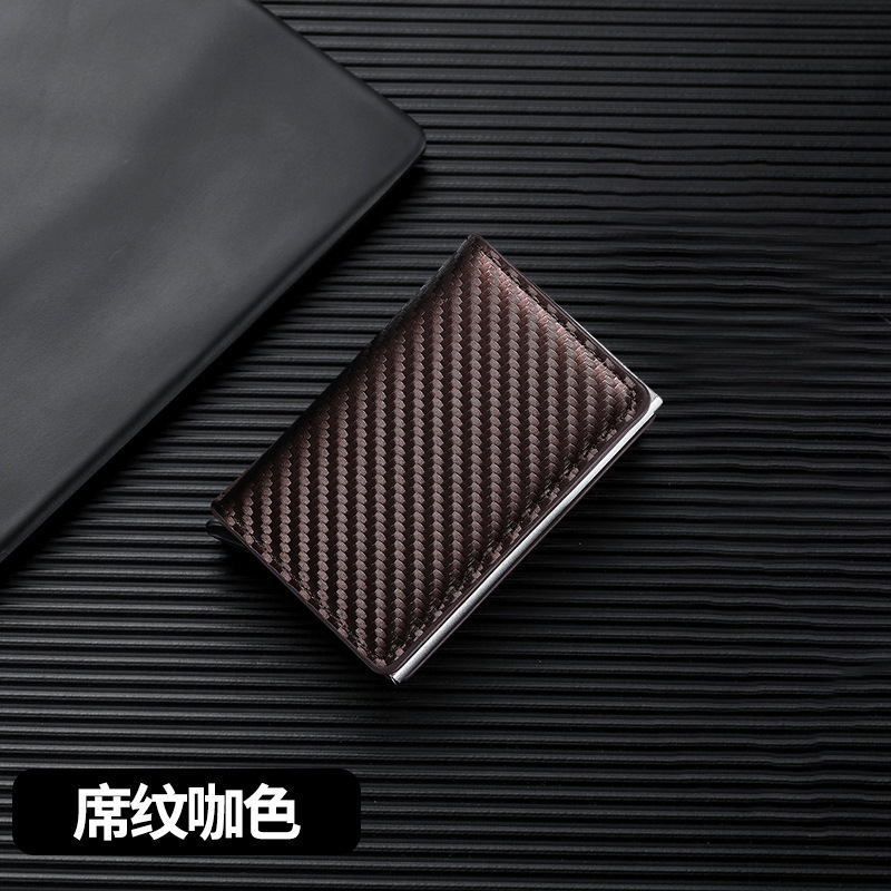 Cross-Border Anti-Theft and Anti-Magnetic Metal Automatic Card Holder Credit Card Aluminum Alloy Men's Card Slot Wallet Card Wallet