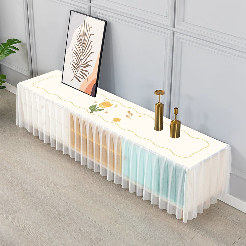 Водонепроницаемая скатерть для ТВ-шкафа, универсальный пылезащитный защитный чехол для гостиной, универсальный чехол, современный простой легкий роскошный кружевной чехол