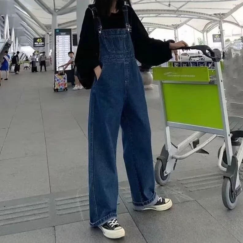 Retro denim suspenders