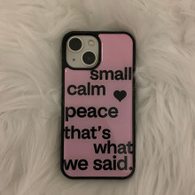 韩国Ins风少女粉英文适用iphone15promax/14pro黑边手机壳苹果