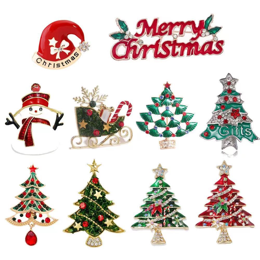 Christmas Series Cute Brooch High-end Women's Temperament Pin Romantic Decoration Niche Corsage Sweater Clothes Accessories