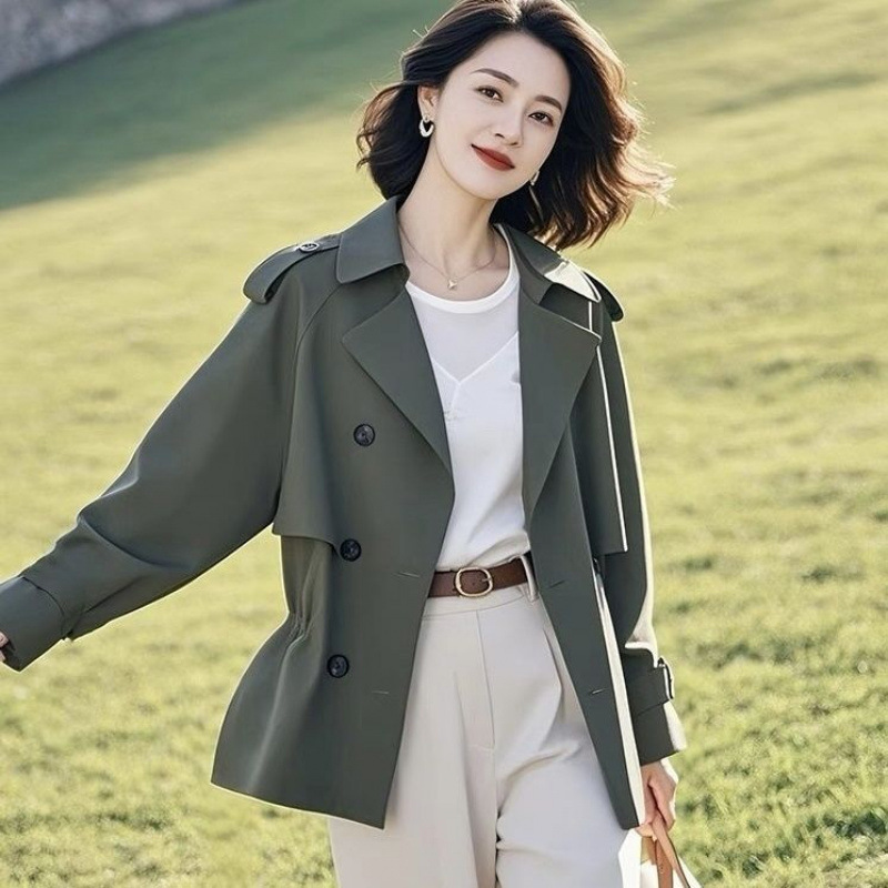 春季新款独好看短款风衣女装小众不撞款外贸风衣外套|undefined