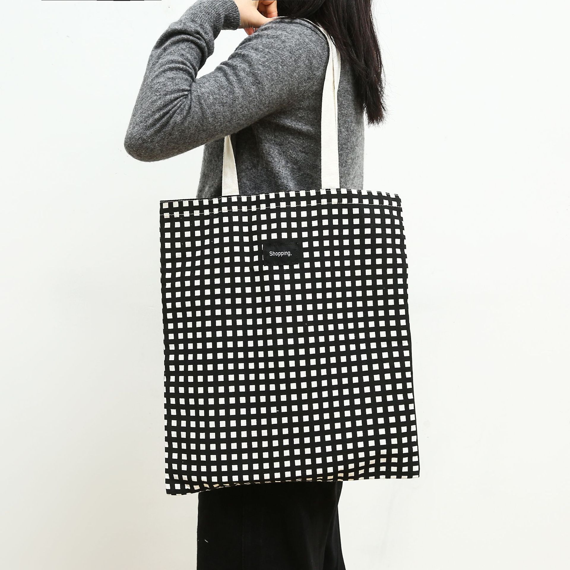 Tela de trigo de mijo bolso de lona de doble cara bolso de lona bolso de compras bolsa de almacenamiento bolsa de artículos diversos