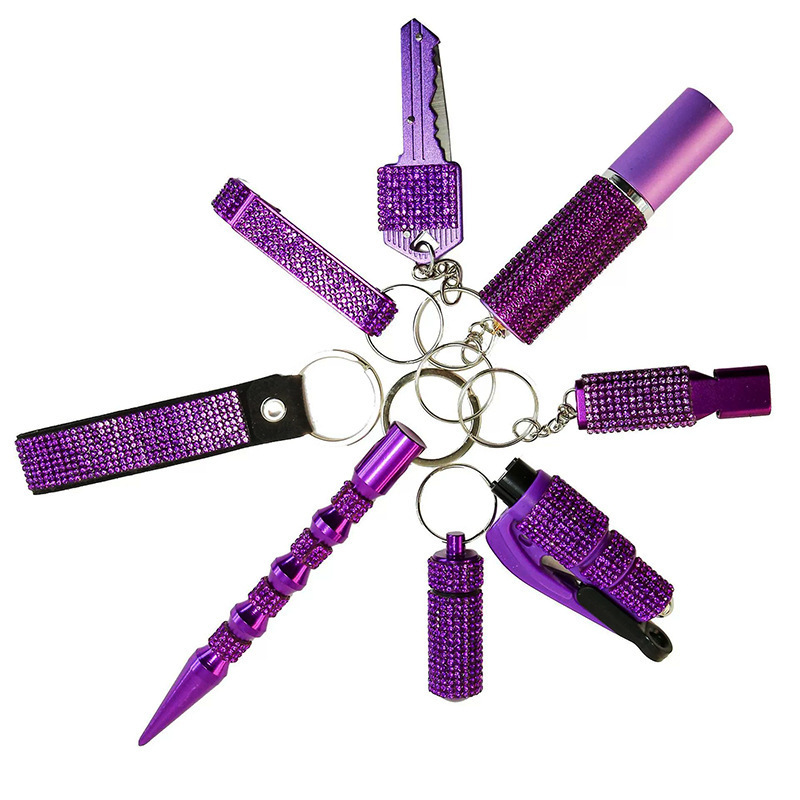 Amazon Cross-Border Popular Multifunctional Self-Defense 8-Piece Keychain Set Amazon Cross-Border Popular Multifunctional Self-Defense 8-Piece Keychain Set