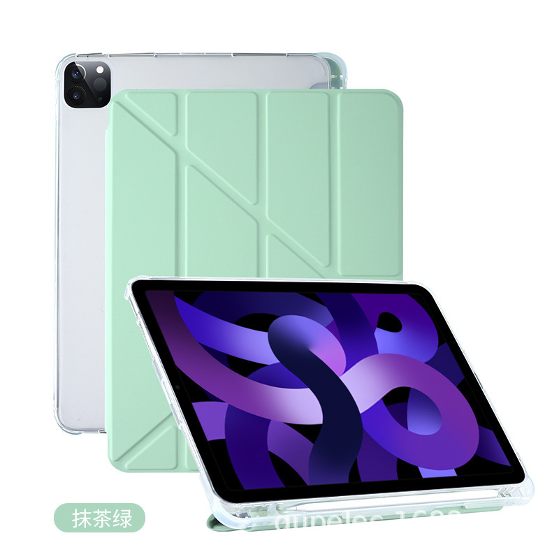 Ipad変形y折り畳み保護カバーair 5側にペン溝10.2tpuボトムケースpro12.9革カバーを適用します。|undefined