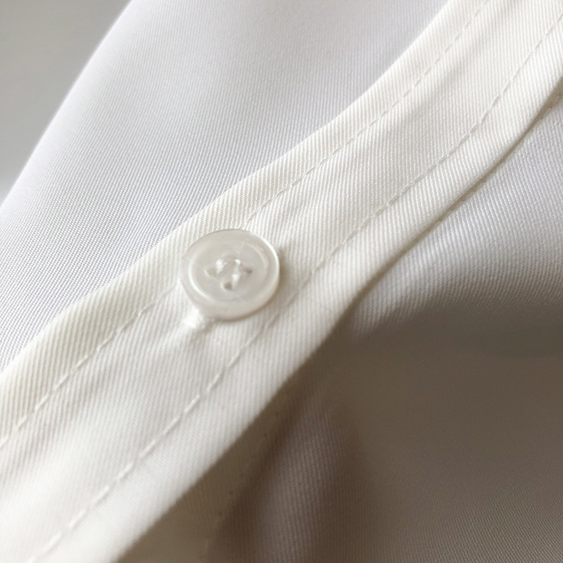 Women's Blouse Long Sleeved Solid Colour Lapel Shirt Elegant_voghion.com