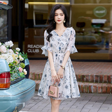 2024年夏季新款韩版修身裙子减龄印花中长款时尚连衣裙 LB9909