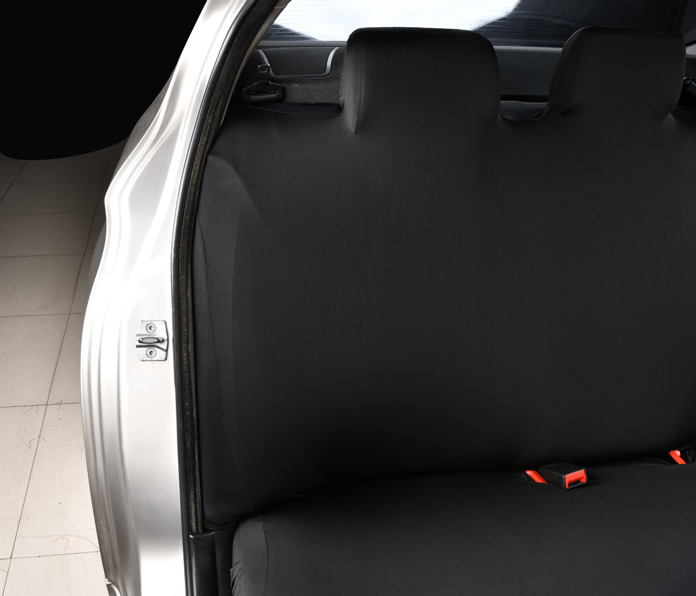 Cooling Ice Silk Universal Elastic Car Rear Three-Seat Seat Cover Fabric Dust-Proof Seat Cushion Cover Backrest and Headrest Integrated