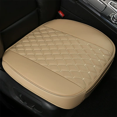 Backrest Small Three-Piece Car Seat Cushion – Universal seat cover - beige-front-row