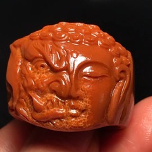 橄榄核扳指文玩巴西橄榄核雕刻一念魔佛男士戒指饰品手工核雕