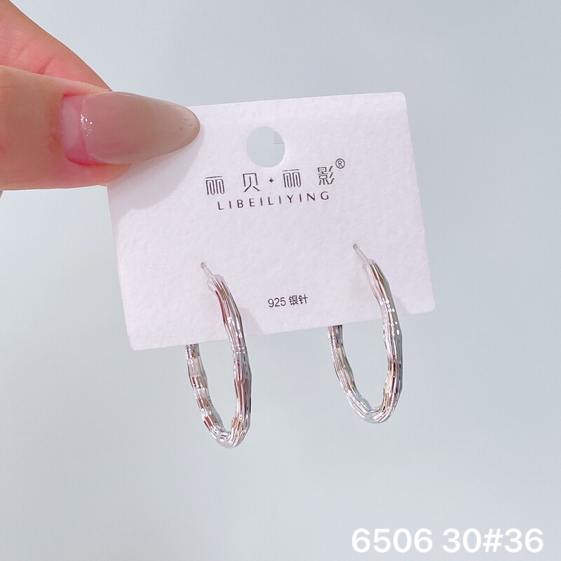 丽贝丽影丽银欧美时尚高级感素圈耳环2025新款爆款个性小众女耳圈|undefined