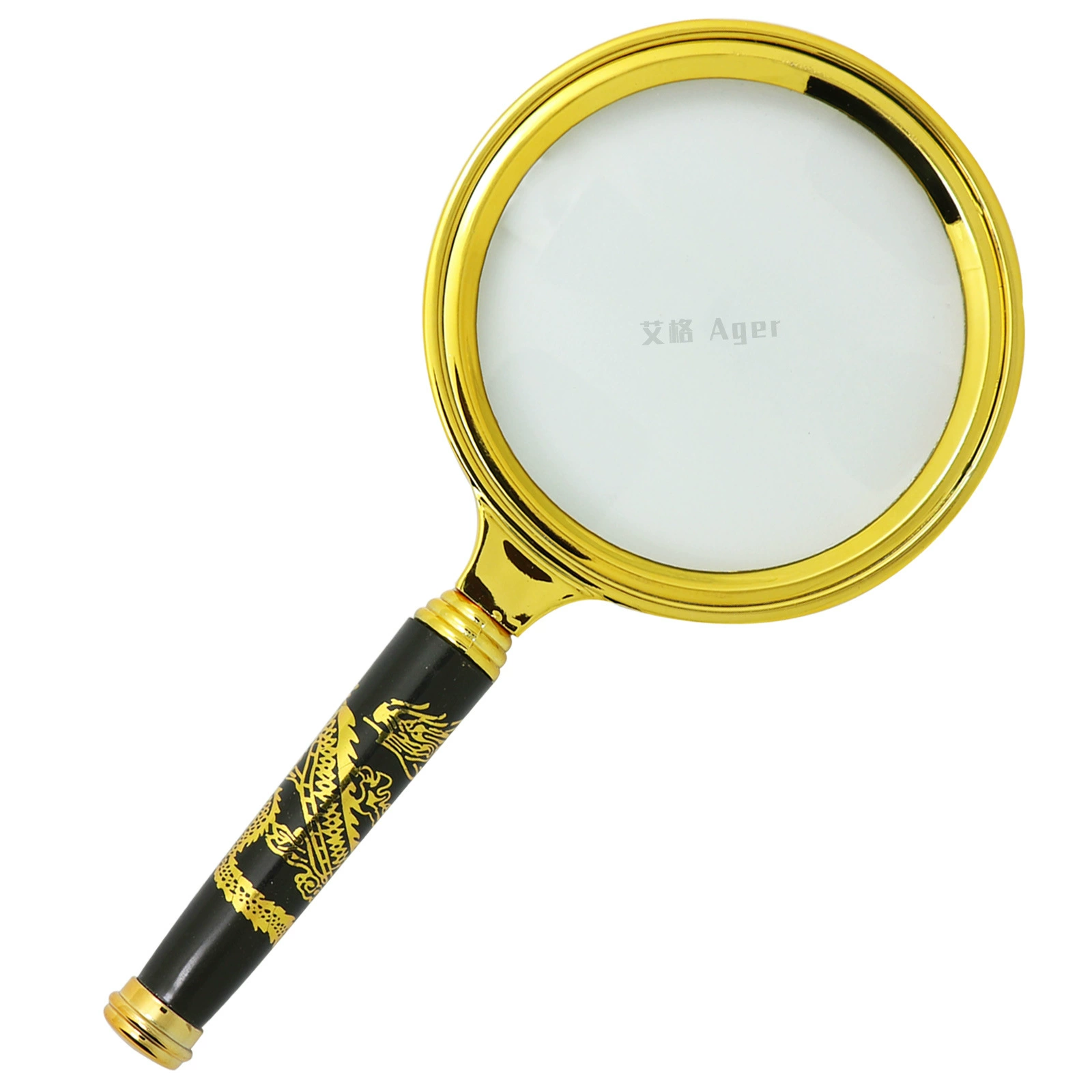 100 мм Tuhao ручка с золотым Драконом для пожилых людей, ювелирные изделия для чтения, Нефритовая идентификация, ручная Лупа с ручкой в виде дракона