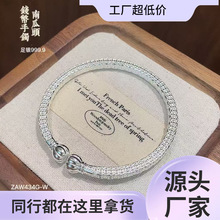 足银9999古法钱币暴富手镯女开口实心纯银新款镯子国风个性礼物