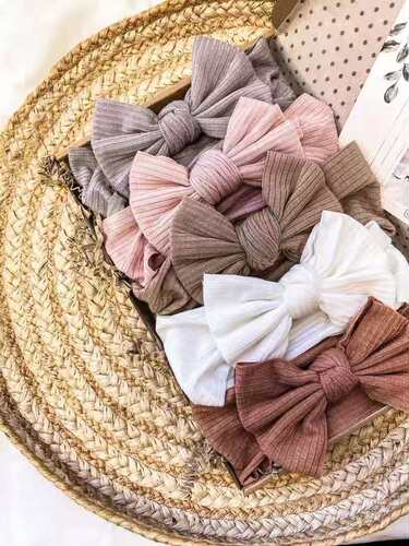 23-Color Western-style New Children's Headband, Baby Pit Strip Knitted Hair Band, High Elasticity Baby Butterfly Bow Headband for Girls
