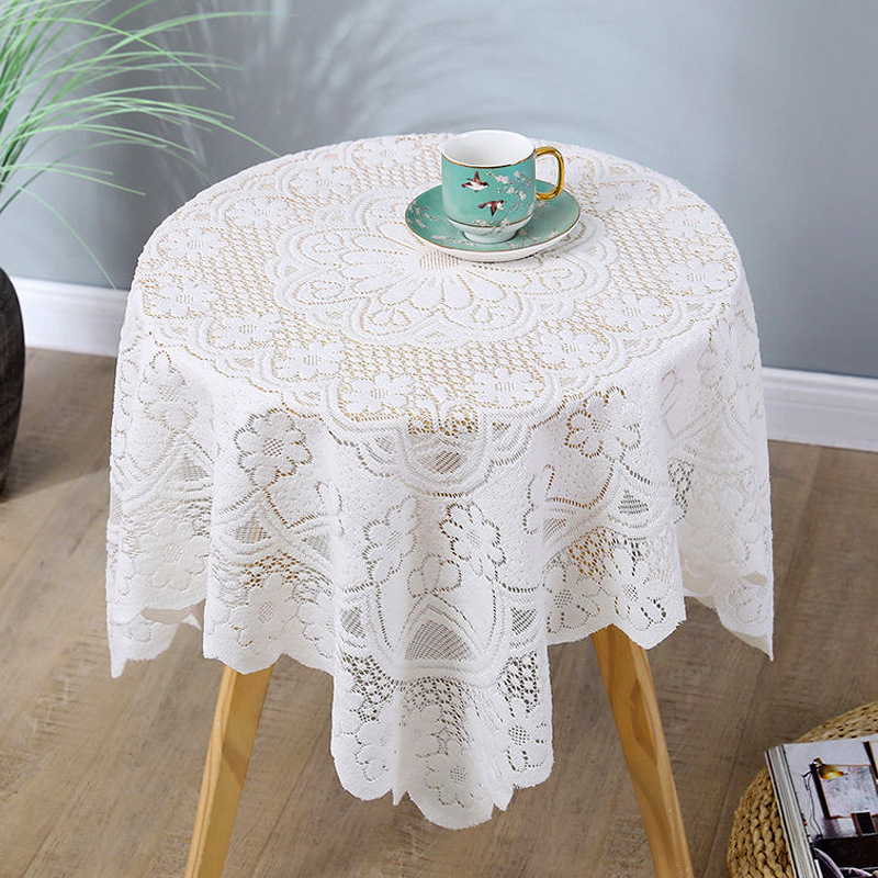 Vintage white lace tablecloth light luxury high-grade bedside table washing machine refrigerator sofa dust cover cloth