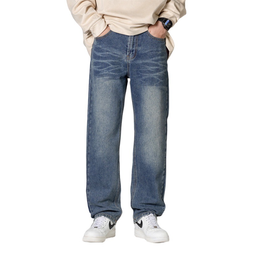 Pantalones de moda de la marca del todo-fósforo pantalones vaqueros de los hombres retro de la calle suelta pantalones con estilo 2023 Otoño e Invierno nuevos pantalones de los hombres