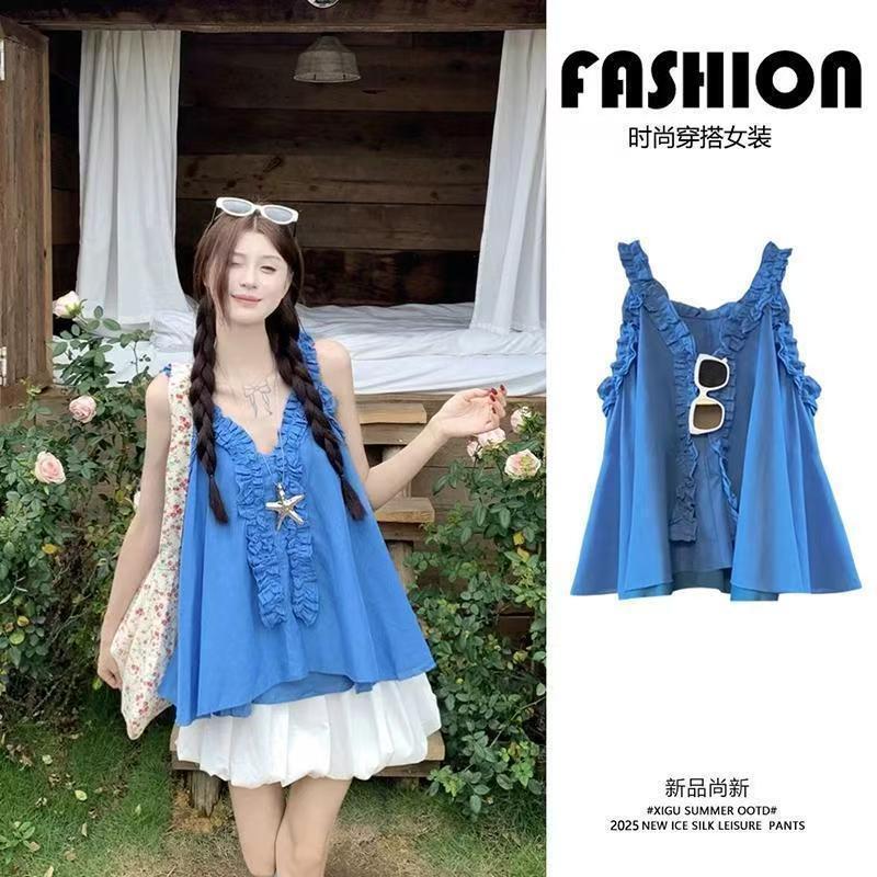 Sweet Sleeveless Shirt for Petite Women, 2026 Summer Fashion Stylish Versatile New Top with Straps for Women Sweet Sleeveless Shirt for Petite Women, 2026 Summer Fashion Stylish Versatile New Top with Straps for Women