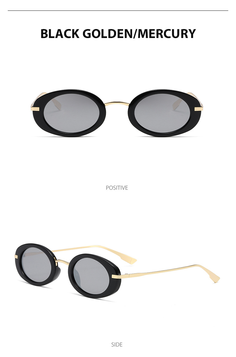 Outdoor, Daily Occasion Solid Color Pattern Unisex Gender Retro Style Grey, Black Color Retro Solid Color PC UV400 Protection Oval Frame Full Frame Women's Sunglasses