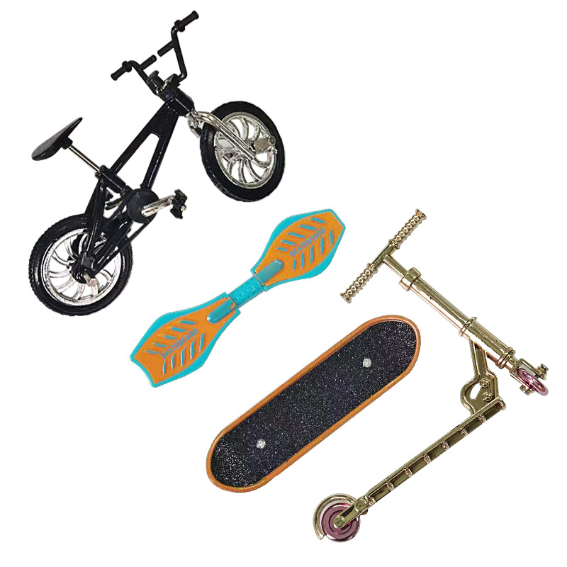 Juguete transfronterizo de simulación de aleación mini dedo modelo de bicicleta Dedo de juguete patineta bicicleta scooter traje
