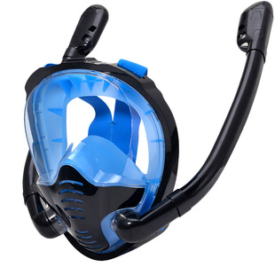 Double pipe diving mask snorkeling silicone mask full dry anti-fog waterproof leakage-proof adult swimming mask diving mirror
