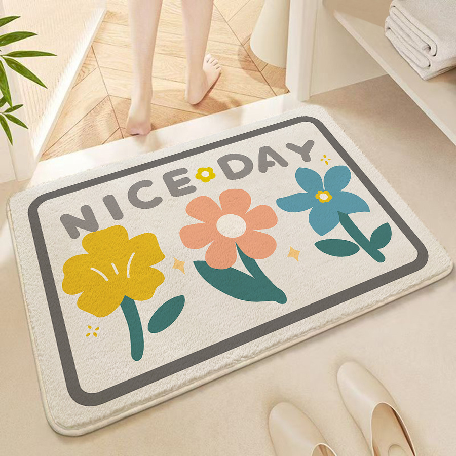 简约轻奢浴室地垫仿羊绒卧室床边柔软脚垫地垫家用毛绒柔软地毯