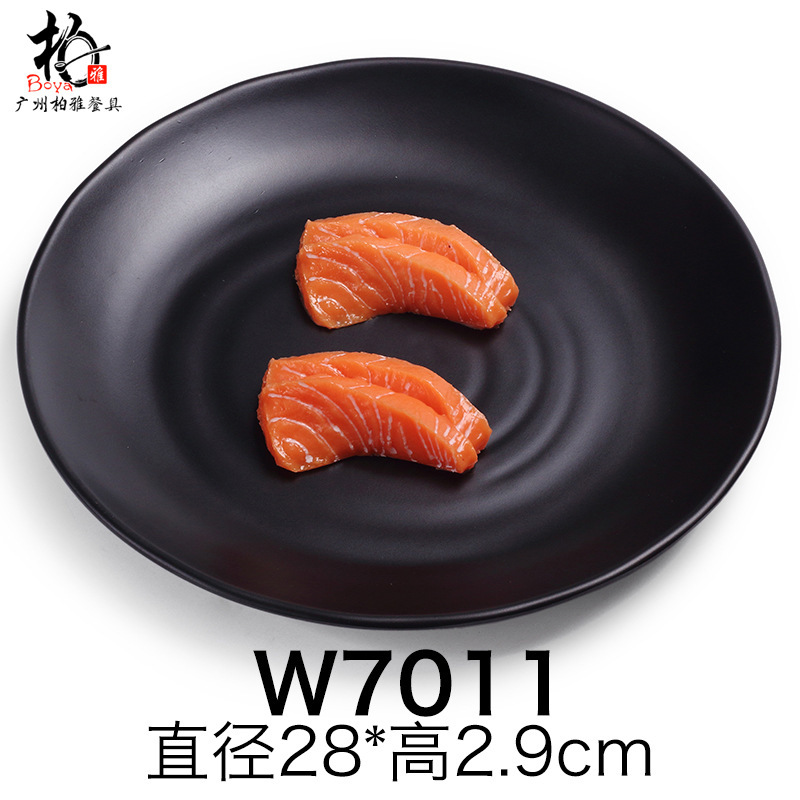 Platos de melamina, platos de carne de barbacoa, platos de filete negro, cubierta de porcelana, platos de sushi japoneses. image 19