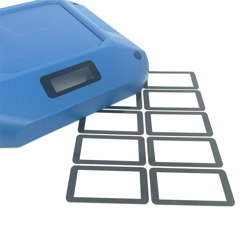 定 制丝印加工PC亚克力 1.2mm透明视窗保护镜片 黑色边框带双面胶