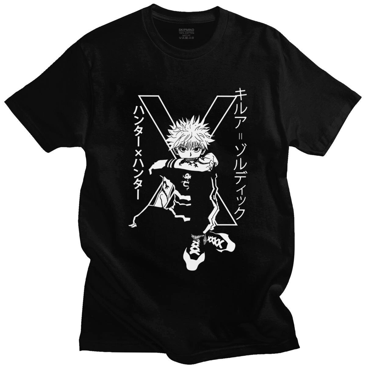 Проводник полная занятость охотник Killua Zoldyck странные зубы бить врага футболка мужская с коротким рукавом европейский размер мультфильм