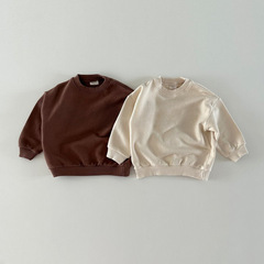 Autumn New Products 2023 Korean Instagram Kids' Hoodies for Boys and Girls, Toddlers and Young Children, Comfortable Letter Crew Neck Top