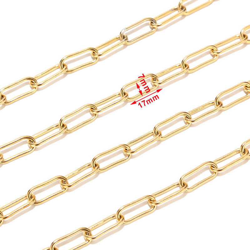 Paperclip Chain Chain Type 1 Piece Quantity 1 Piece 304 Stainless Steel Paperclip Chain 1 M Cable Chain/Cross Chain Chain