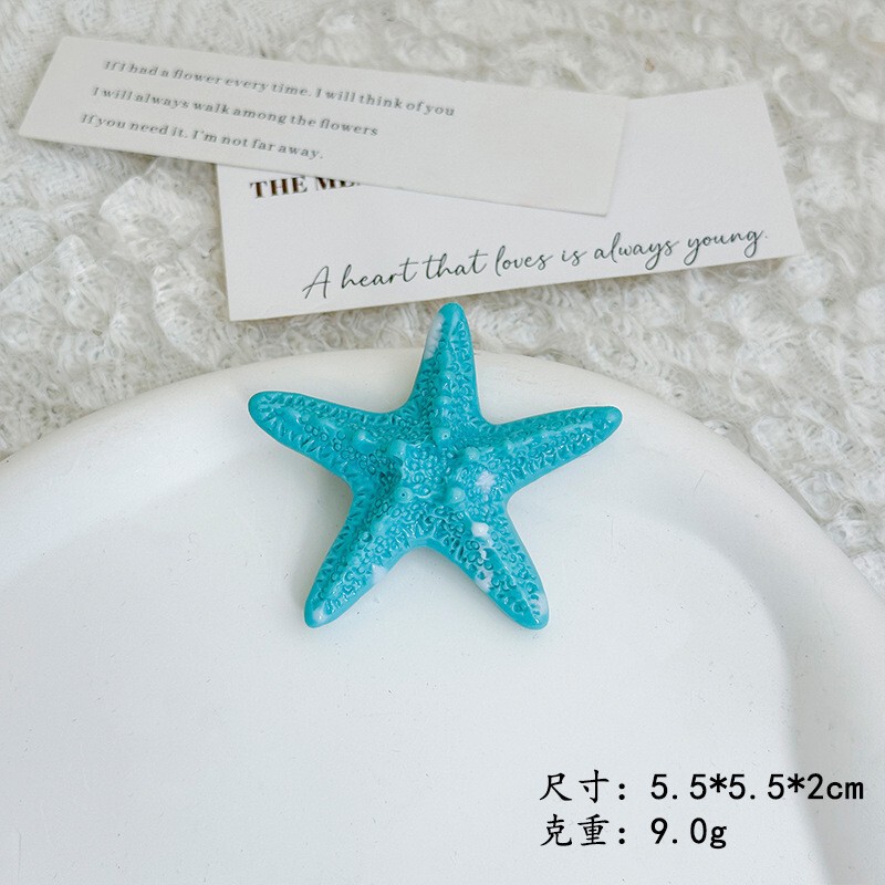 黄色海星发夹女前额侧边刘海夹星星碎发鸭嘴夹海边度假风发卡头饰|undefined
