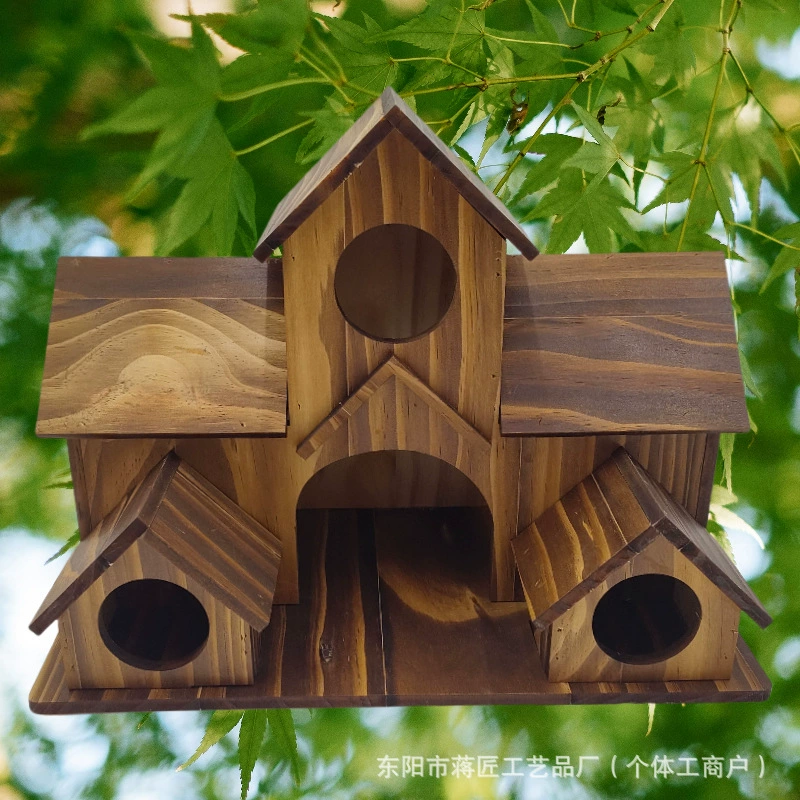 2024 новый трансграничный деревянный птичье гнездо креативный идиллический открытый попугай птичье гнездо виллу кормушка для птиц украшения оптом