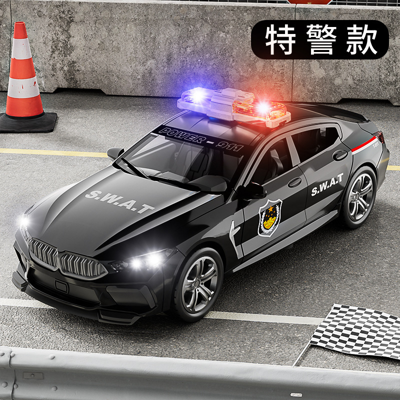 2025新款儿童仿真公安特警车大号可开门车模型宝宝男孩汽车3到6岁|undefined