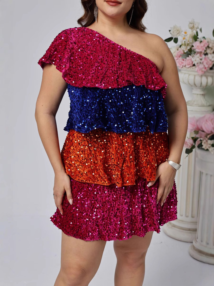 Vestido de talla grande vestido de fiesta de lentejuelas vestido de princesa vestido corto de cumpleaños 2025 vestido