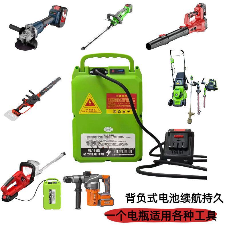 Zhen21v backpack lithium battery, large capacity, long duration, genuine universal electric hammer, electric saw, lawn mower, Wangqianshengqi