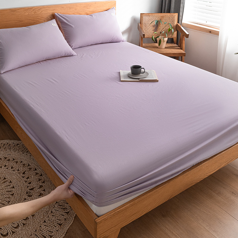 Sombrilla de cama de algodón lavado de algodón puro pieza individual 100 funda de cama de algodón cubierta protectora de colchón Simmons cubierta de polvo de sábana de dormitorio 3