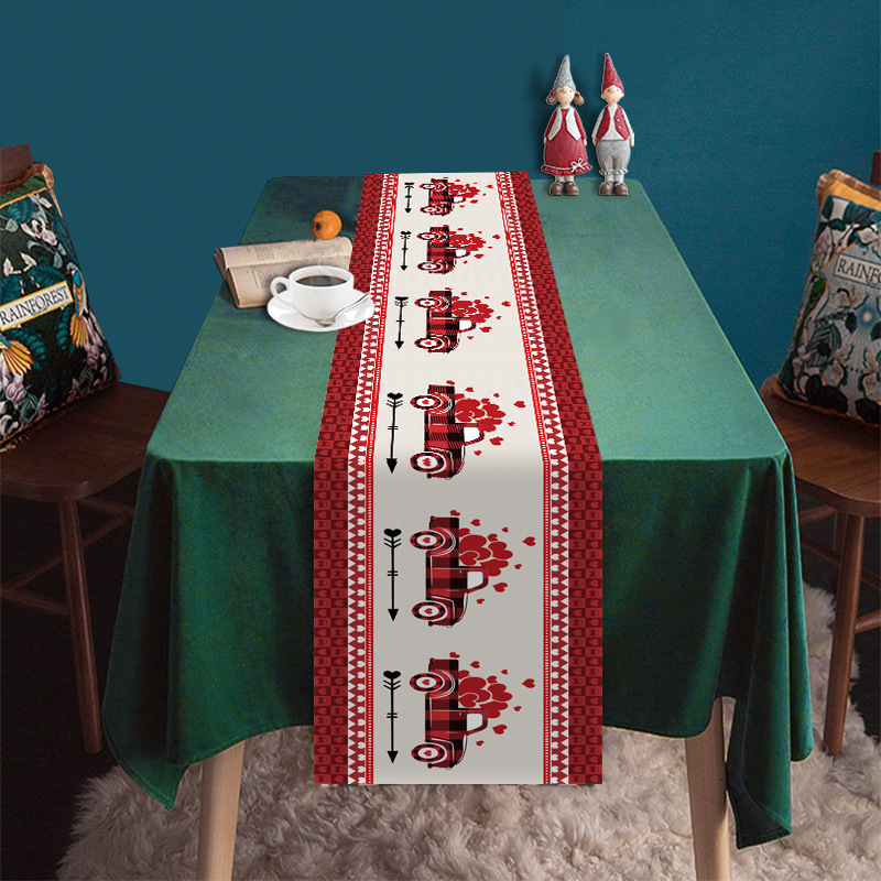 Transfronterizo nuevo día de San Valentín camino de mesa Lino impreso mantel hogar Decoración sofá fiesta Festival atmósfera Decoración