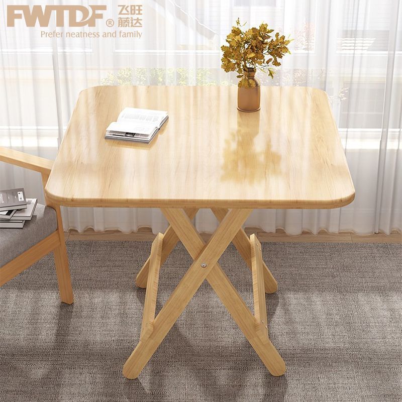 Solid Wood Folding Table for Home Use, Pine Dining Table, Portable and Collapsible for Outdoor Dining, Suitable for Setting up Stalls, Simple Small Apartment Table