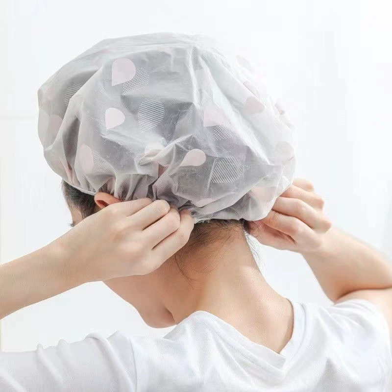 Waterproof high-end matte shower cap, big bath product for adults, increased thickness