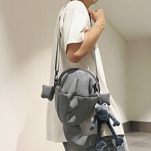 韩版ins小众设计稀奇古怪小挎包学生潮酷丑萌鲨鱼休闲简约斜挎包