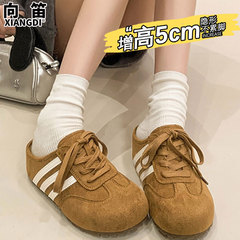 5cm内增高女鞋真皮厚底勃肯鞋2025新款秋季鞋子女包头半拖鞋外穿