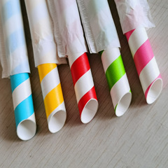 Single-use environmentally friendly biodegradable paper straw bubble tea pearls large size thick straw brown paper individual packaging