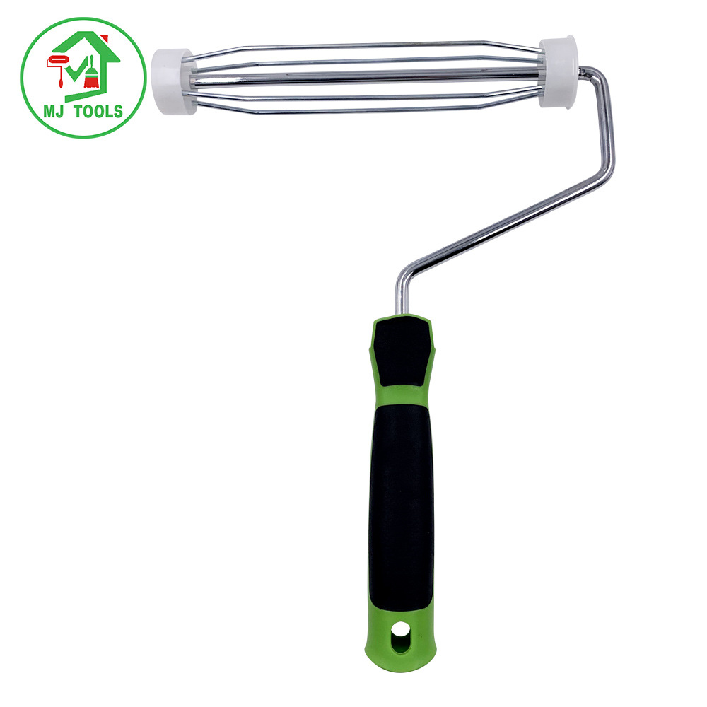 6寸9寸批发镀锌耐用鸟笼美式滚筒支架双色手柄涂料滚刷架子