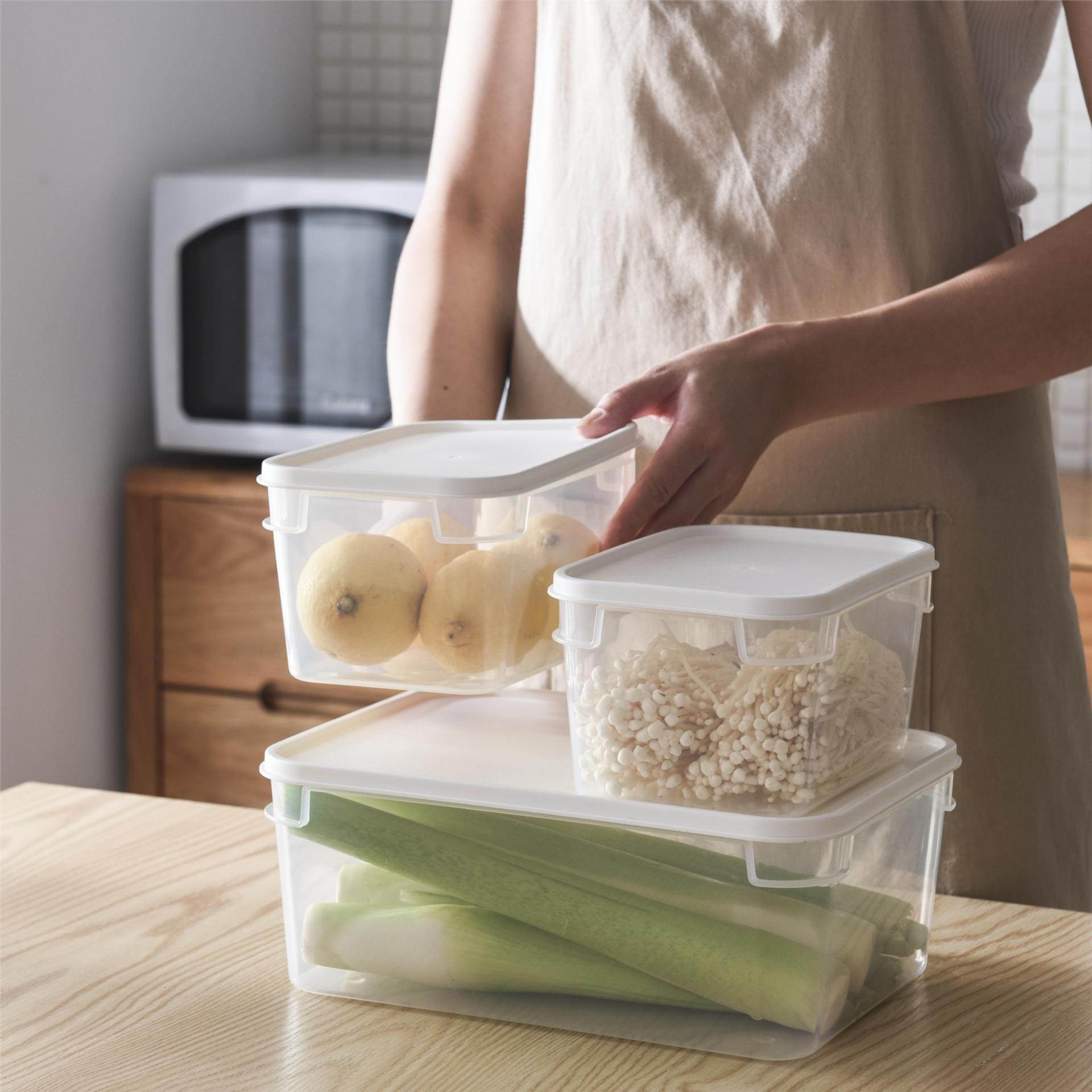 Pp Fresh-Keeping Box Storage Box Food-Grade Refrigerator Household Storage Box Sealed Large-Capacity Multi-Specification Refrigerator Fresh-Keeping Box