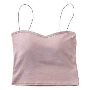 Summer new camisole women's chest pad wireless short outer wear sexy ins fresh beauty back wholesale