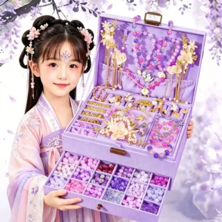 新年古风儿童手链串珠手工diy材料女孩子生日的礼物玩具礼盒6女童
