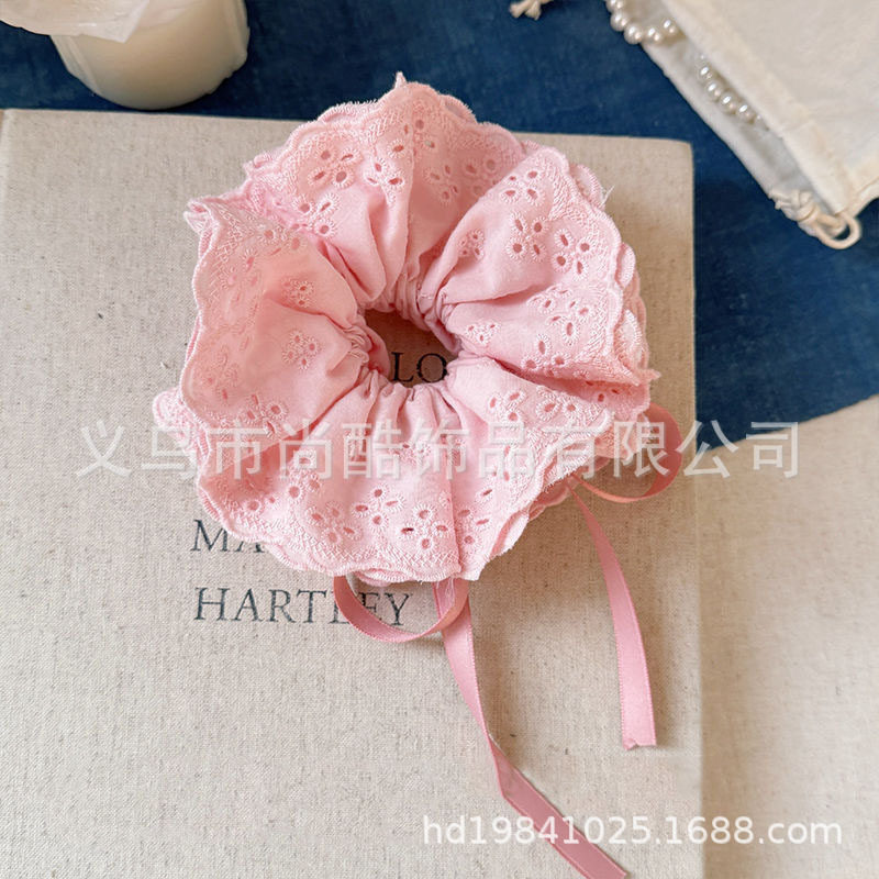 13*20 4 層刺繍レースリボン巾着ヘアバンドレースボールハイポニーテールヘアロープヘッドバンドヘアバンド|undefined