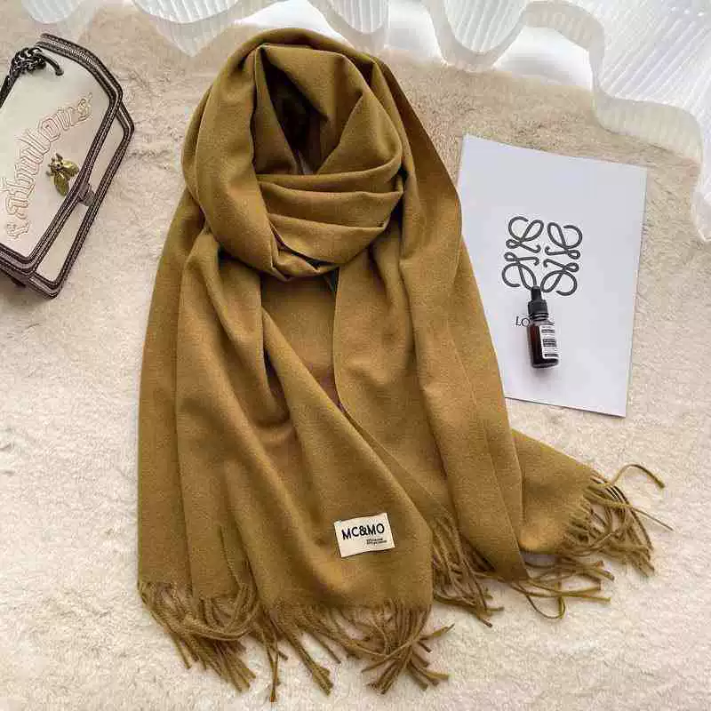 Colored winter scarf, red cashmere, keep warm universal cloak, increased thickness
