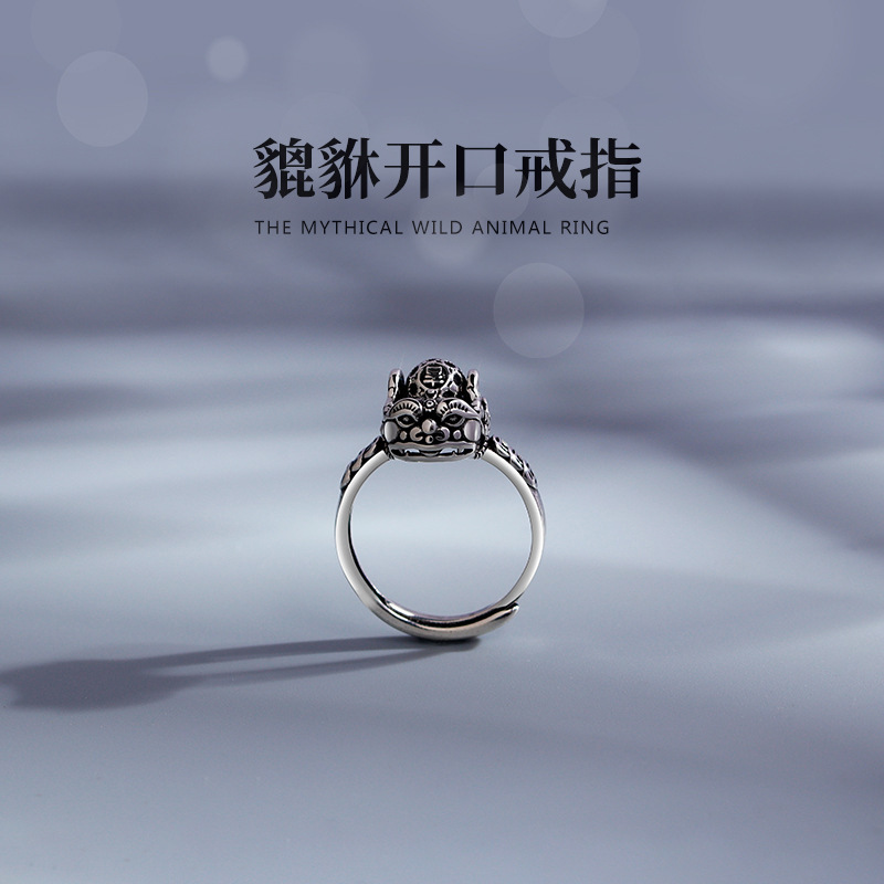 Retro ethnic fashionable trend creative ring
